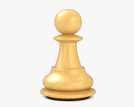 Pedone degli scacchi bianco Modello 3D