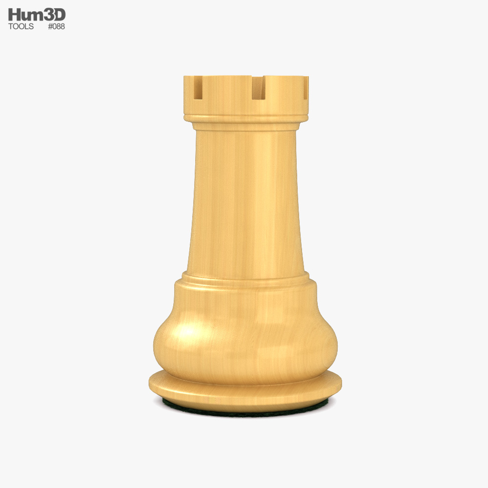 Torre de ajedrez blanco Modelo 3D