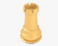 클래식 체스 루크 화이트 3D 모델 