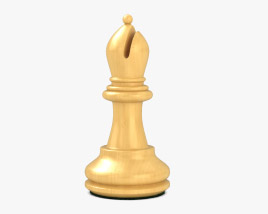 Шахова фігура Слон Білий колір 3D модель