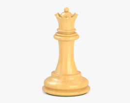 체스 말 퀸 화이트 3D 모델 