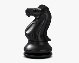 Chevalier d'échecs noir Modèle 3D
