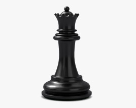 Reine des échecs noir Modèle 3D