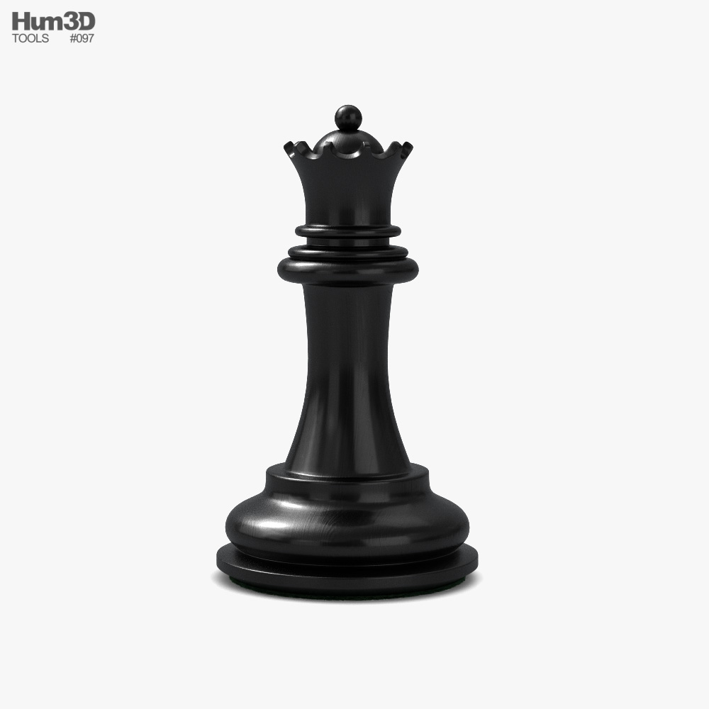 Шахова фігура Ферзь Чорний колір 3D модель