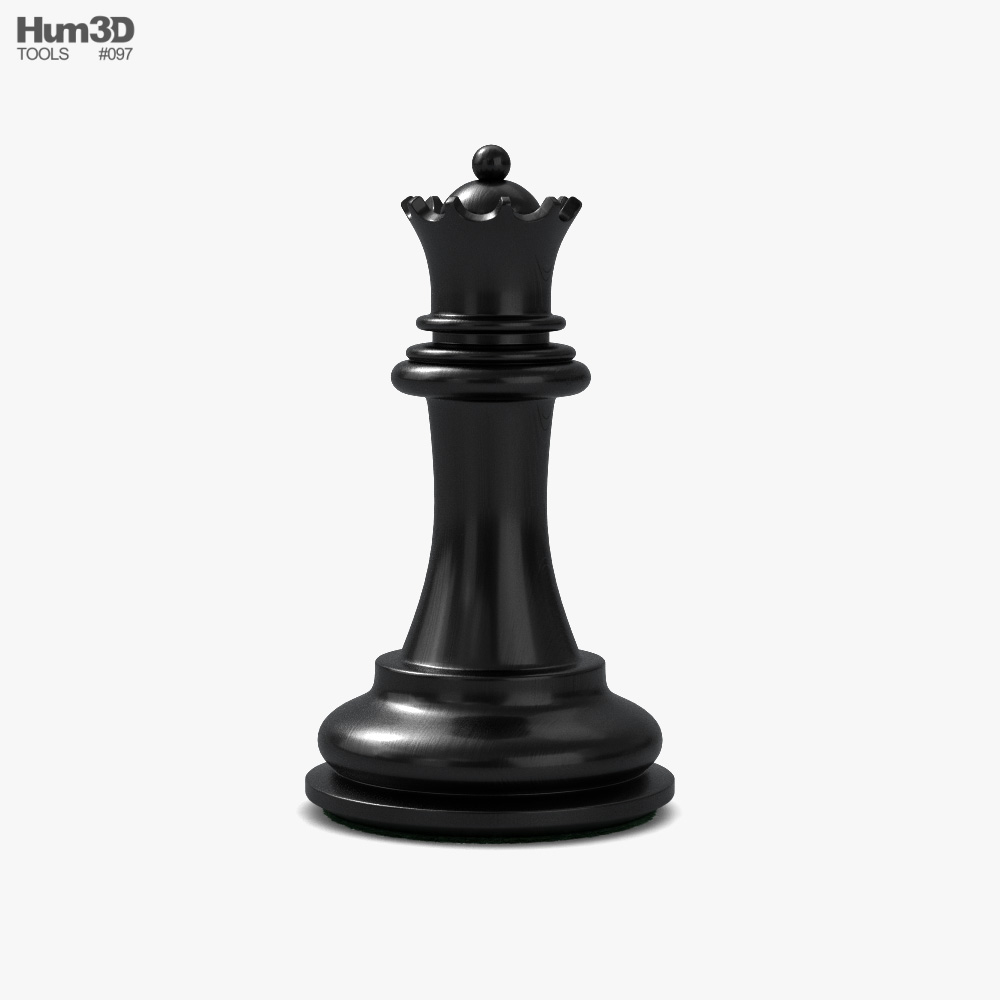 Classic Chess Queen Black 3d model