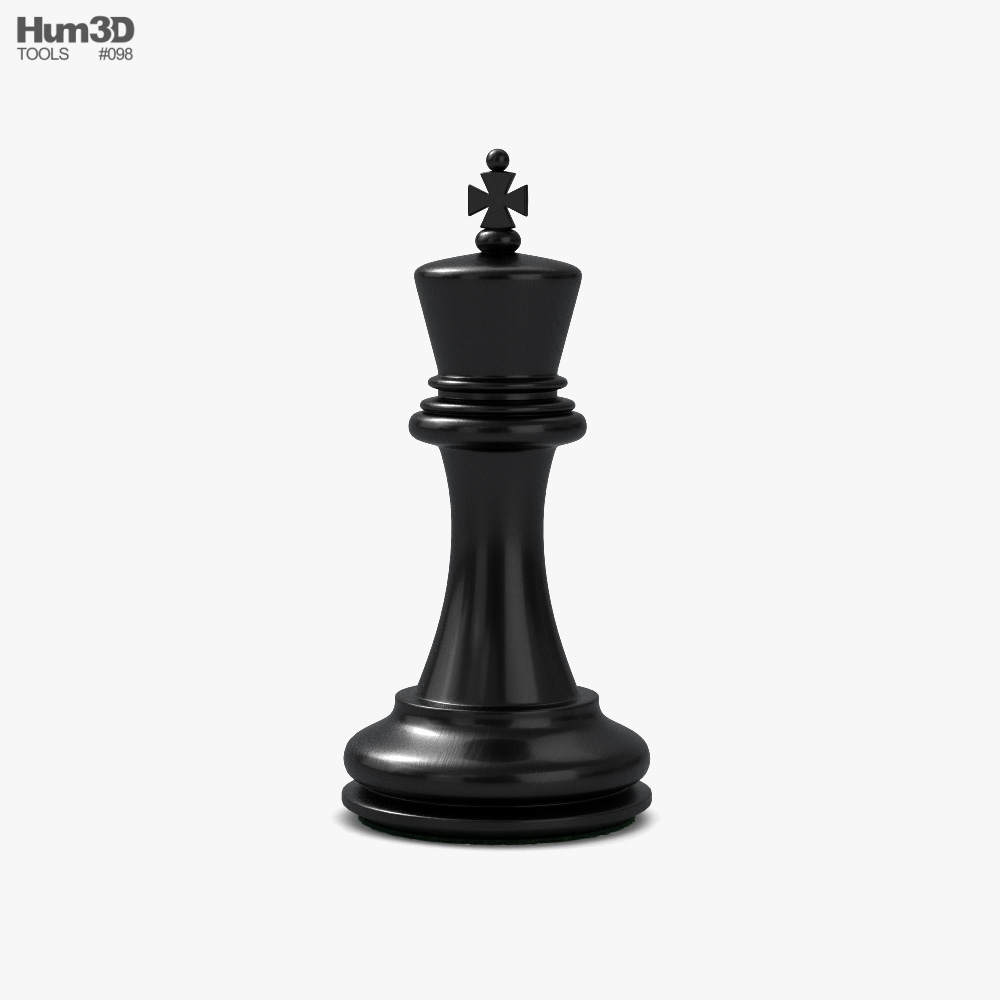 Classic Chess King Black 3D model