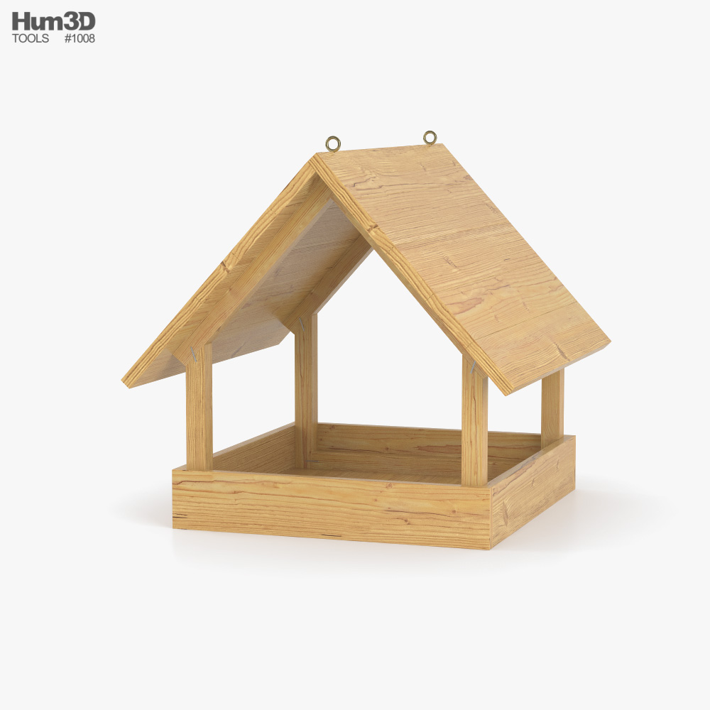 Holz-Vogelfutterhaus 3D-Modell