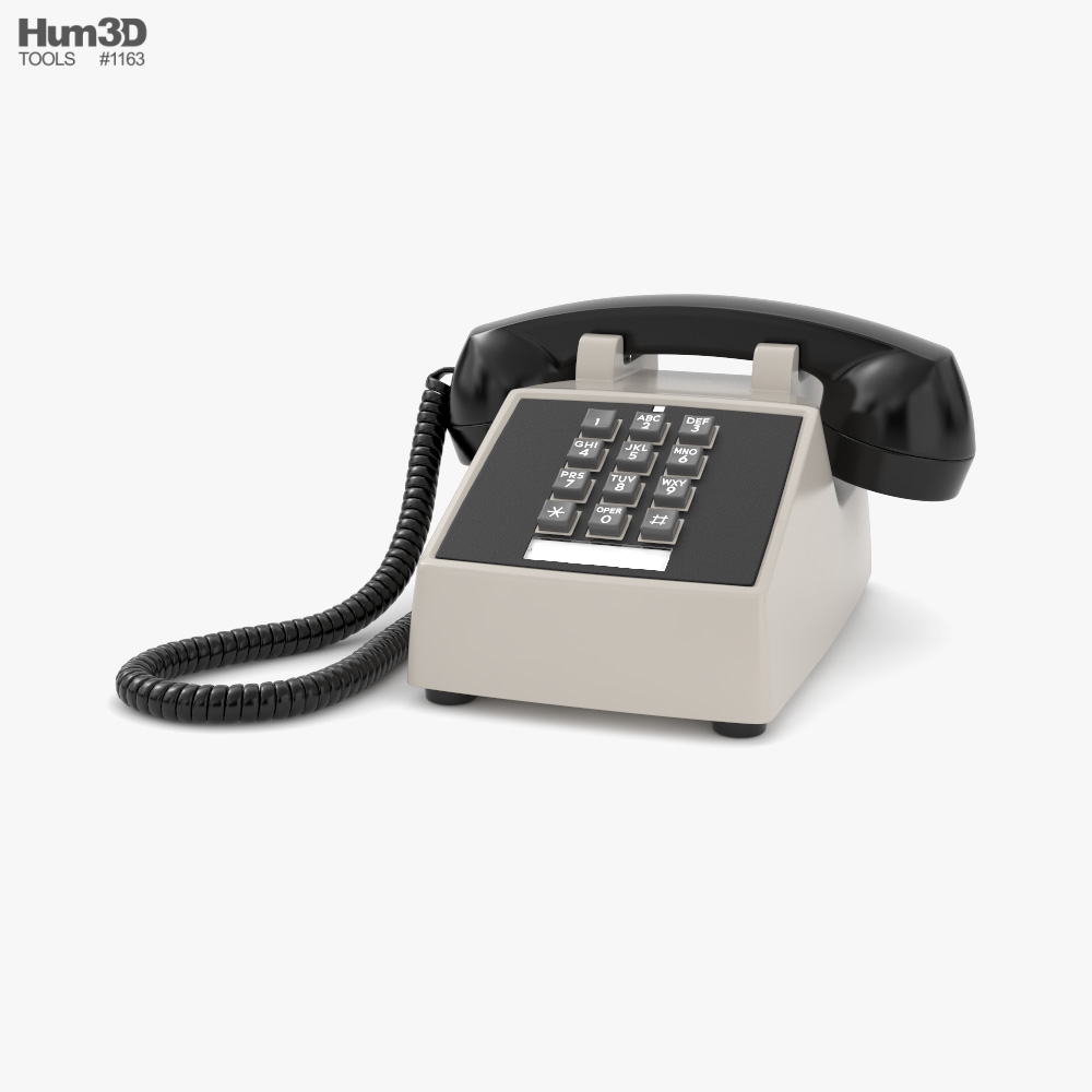 Western Electric Gray Model 2500 Telephone 3D 모델 