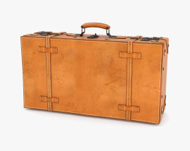 Vintage Leather Suitcase 3D model