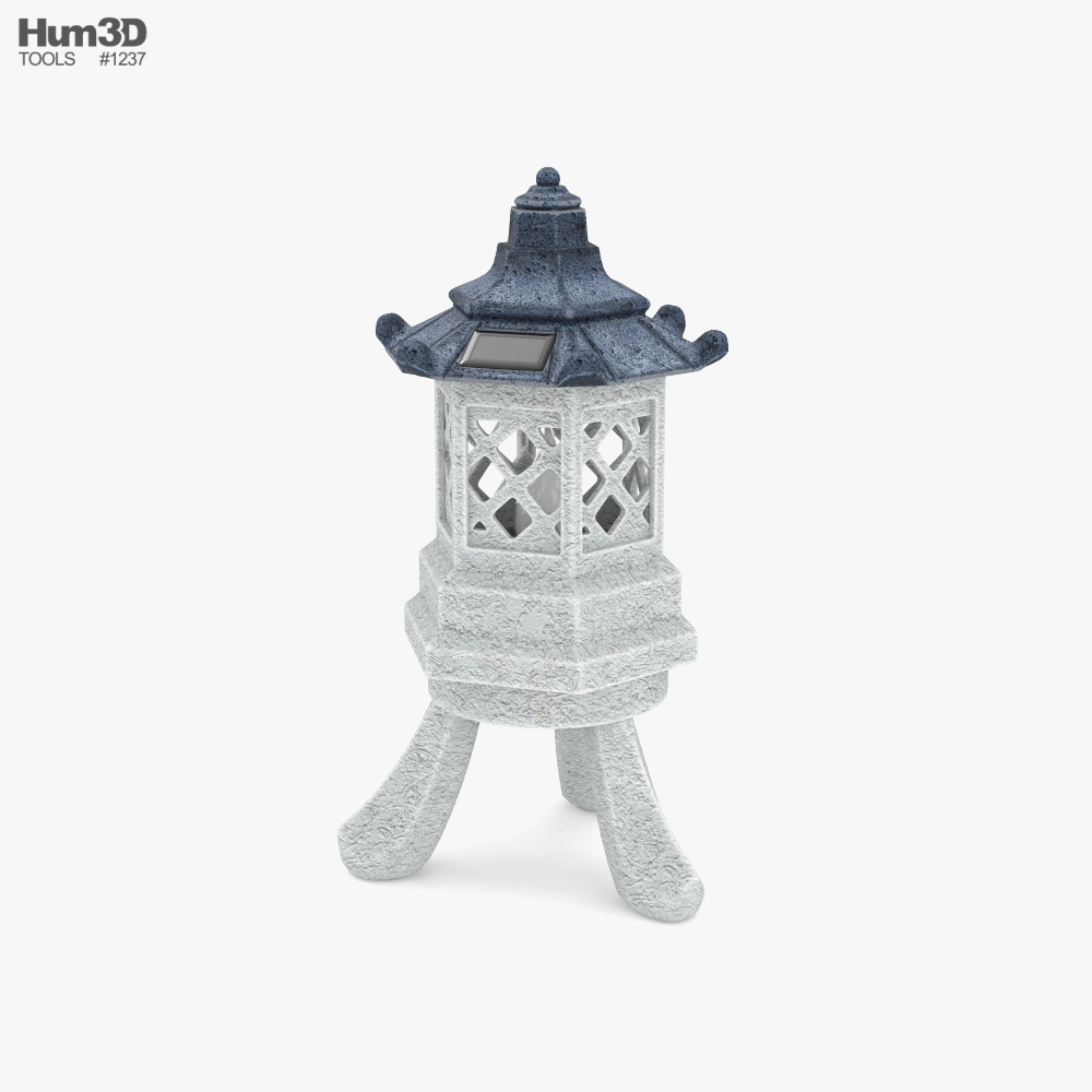 Stone Garden Pagoda Statue 3D model
