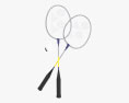 Raquete de badminton e peteca Modelo 3d