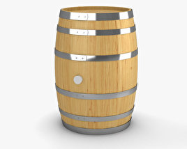 Barril de madeira Modelo 3d