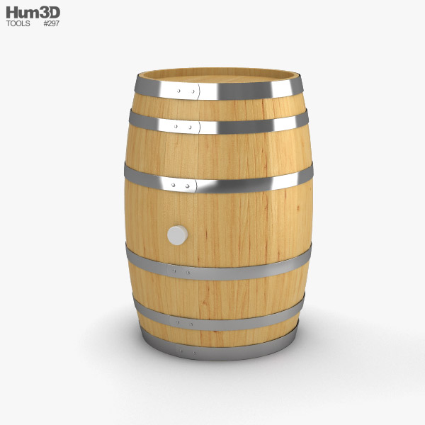 Wooden Barrel 3D model