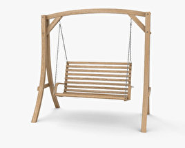 Silla colgante de madera para jardín Modelo 3D