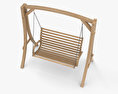 Cadeira de balanço de madeira para jardim Modelo 3d