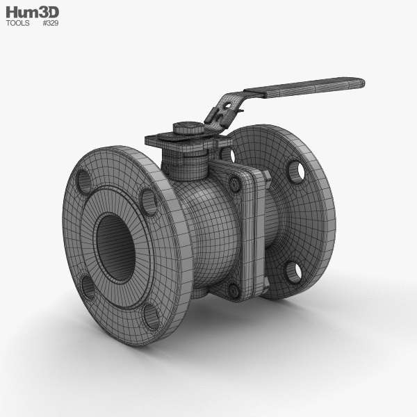 Flanged Ball Valve 3D model - Life and Leisure on Hum3D