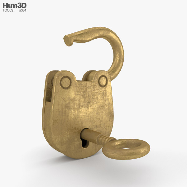 Padlock 3D model - Life and Leisure on Hum3D