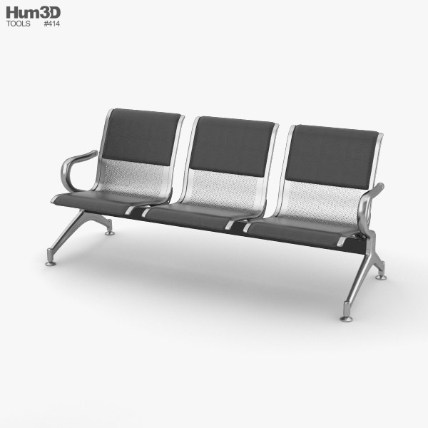 Chaise longue d'aéroport Modèle 3D