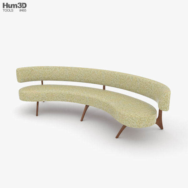 Panchina Curva Modello 3D
