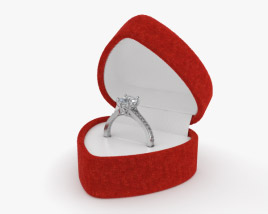 Diamond Ring in Box 3D model