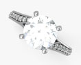 Anel de Diamante de Noivado Modelo 3d