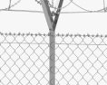 Barbed Wire Fence 3d model