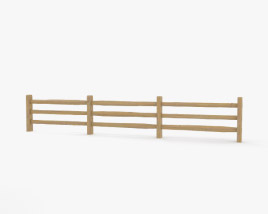 Дерев'яний паркан у стилі ранчо 3D модель