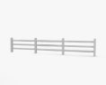 Wooden Split-Rail Fence 3d model