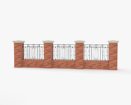 Brick Fence 3D model