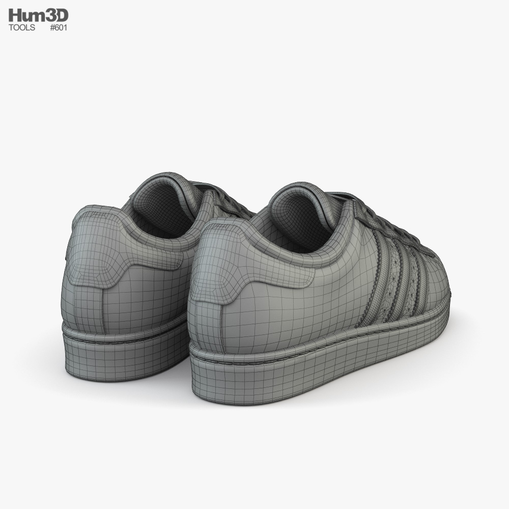 Adidas Superstar 3D model - Clothes on 