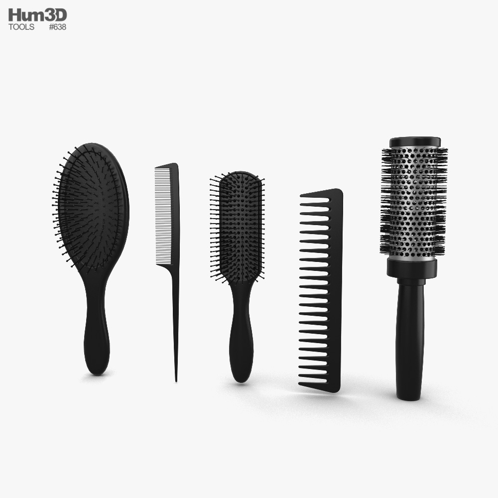 Hair Brush Set 3D model