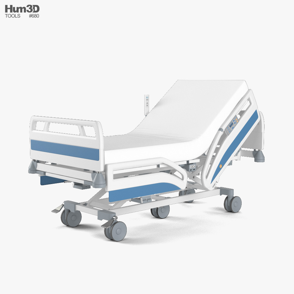 Лікарняне ліжко 3D модель