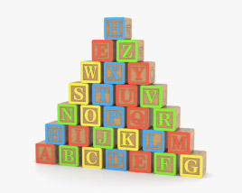 Кубики з алфавітом 3D модель