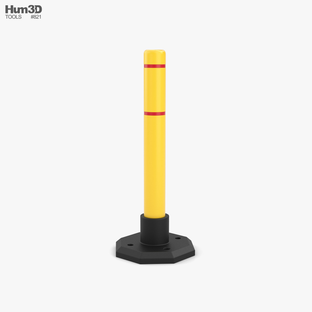 Removable Bollard with Rubber Base 03 3d model
