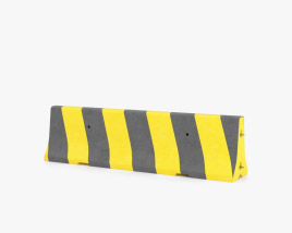Barrera de hormigón amarillo-negro Modelo 3D