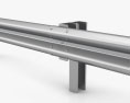 W-Beam Guardrail Barrier 3d model