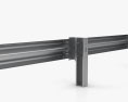 W-Beam Guardrail Barrier 3d model