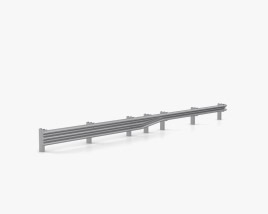Thrie-Beam to W Beam Guardrail Barrier Transition Modelo 3D