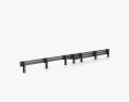 Thrie-Beam to W Beam Guardrail Barrier Transition 3D 모델 