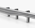 Thrie-Beam to W Beam Guardrail Barrier Transition 3D 모델 