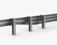 Thrie-Beam to W Beam Guardrail Barrier Transition 3D 모델 