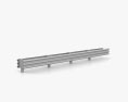 Thrie-Beam Guardrail Barrier Double Sides 3d model