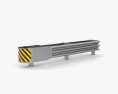 Thrie-Beam Guardrail Barrier Double Sides Ending 3d model
