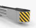 Thrie-Beam Guardrail Barrier Double Sides Ending 3d model