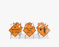Roadwork Signs Set 3d model