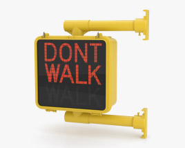 Walk/Don’t Walk Pedestrian Signal Single 3D model