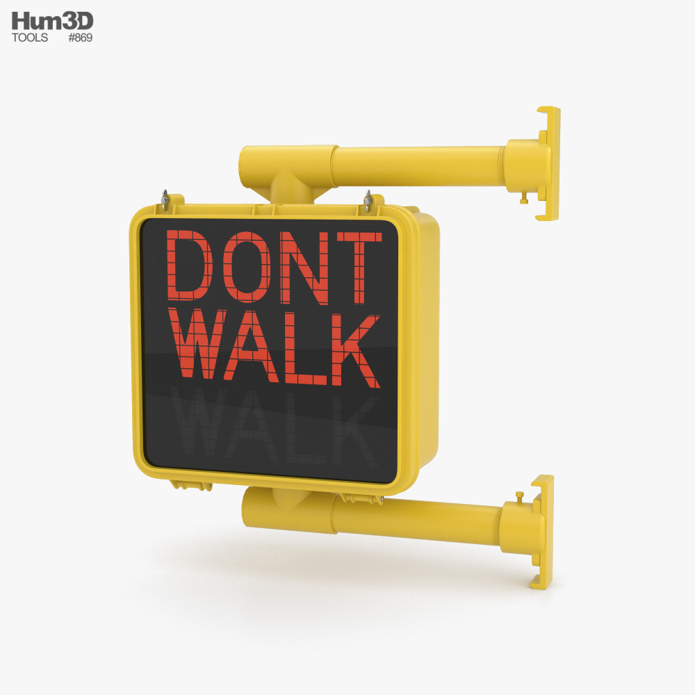 Walk/Don’t Walk Pedestrian Signal Single 3D 모델 