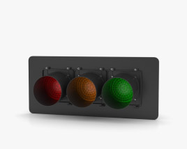 Traffic Light LA Style Horizontal 3D model