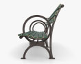 Long banc vert Modèle 3d