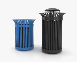 Public Trash Can NYC Style 3D model